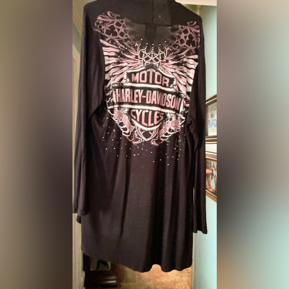 women's preowned, authentic Harley, Davidson, cardigan, size LX